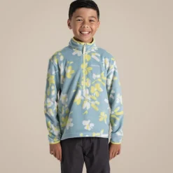 Bachas Half Zip Fleece für Kinder | Sky Blue Print