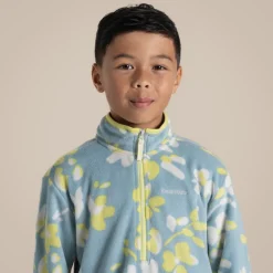 Bachas Half Zip Fleece für Kinder | Sky Blue Print