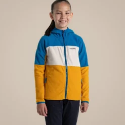 Bindloe Fleecejacke mit Kapuze für Kinder | Howlite Blue / Warbler Yellow