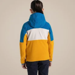 Bindloe Fleecejacke mit Kapuze für Kinder | Howlite Blue / Warbler Yellow