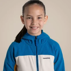 Bindloe Fleecejacke mit Kapuze für Kinder | Howlite Blue / Warbler Yellow