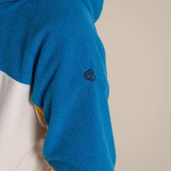 Bindloe Fleecejacke mit Kapuze für Kinder | Howlite Blue / Warbler Yellow