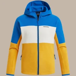 Bindloe Fleecejacke mit Kapuze für Kinder | Howlite Blue / Warbler Yellow