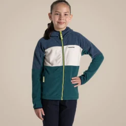 Bindloe Fleecejacke mit Kapuze für Kinder | Blue Navy / Deep Ocean Green