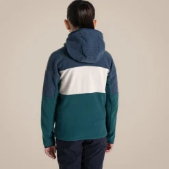 Bindloe Fleecejacke mit Kapuze für Kinder | Blue Navy / Deep Ocean Green