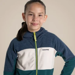 Bindloe Fleecejacke mit Kapuze für Kinder | Blue Navy / Deep Ocean Green