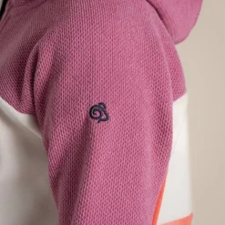 Bindloe Fleecejacke mit Kapuze für Kinder | Dusky Hibiscus / Deep Coral