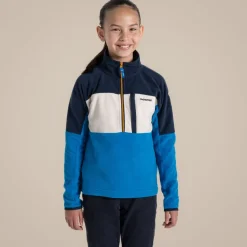 Bromley Fleece mit halbem Reißverschluss für Kinder | Blue Navy / Howlite Blue