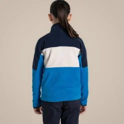 Bromley Fleece mit halbem Reißverschluss für Kinder | Blue Navy / Howlite Blue