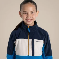 Bromley Fleece mit halbem Reißverschluss für Kinder | Blue Navy / Howlite Blue