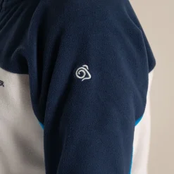 Bromley Fleece mit halbem Reißverschluss für Kinder | Blue Navy / Howlite Blue