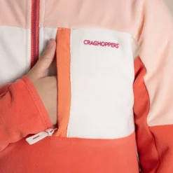 Bromley Fleece mit halbem Reißverschluss für Kinder | Pink Peach / Deep Coral