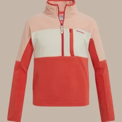 Bromley Fleece mit halbem Reißverschluss für Kinder | Pink Peach / Deep Coral
