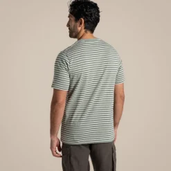 Buffon T-Shirt für Herren | Lichen Green Stripe