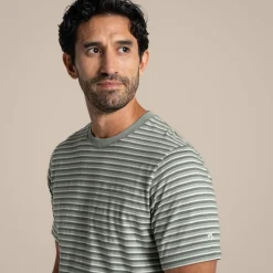 Buffon T-Shirt für Herren | Lichen Green Stripe