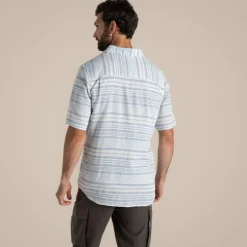 Cartwright-Kurzarmhemd für Herren | Niagara Blue Stripe