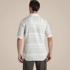 Cartwright-Kurzarmhemd für Herren | Lichen Green Stripe