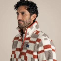 Clifford Half Zip Fleece für Herren | Red Beach Print