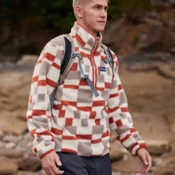 Clifford Half Zip Fleece für Herren | Red Beach Print