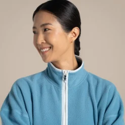 CO2 Renu Half Zip Fleece für Damen | Light Denim