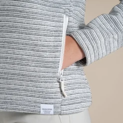 Daisy-Fleecejacke mit halbem Reißverschluss für Damen | Storm Grey Stripe