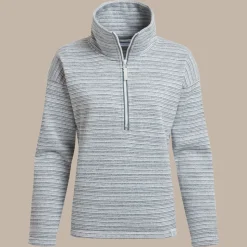 Daisy-Fleecejacke mit halbem Reißverschluss für Damen | Storm Grey Stripe