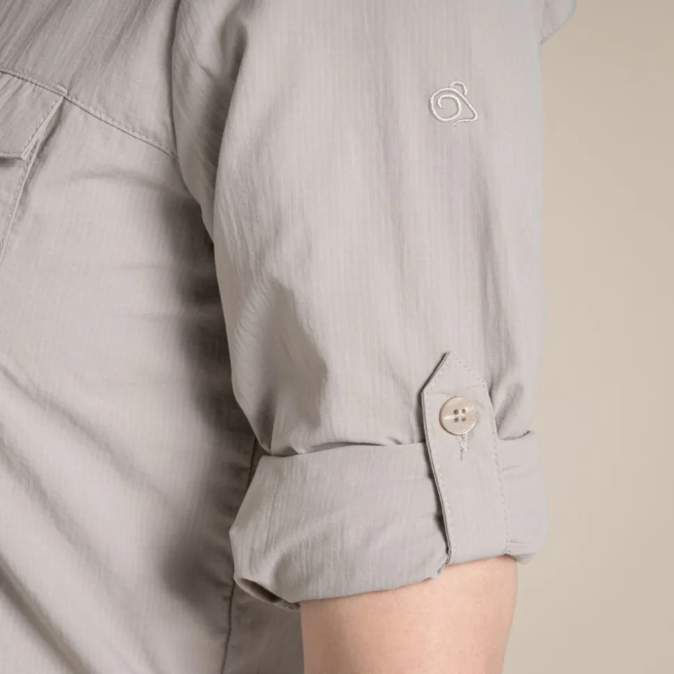 Damen NosiLife Adventure Langarmshirt III | Soft Mushroom