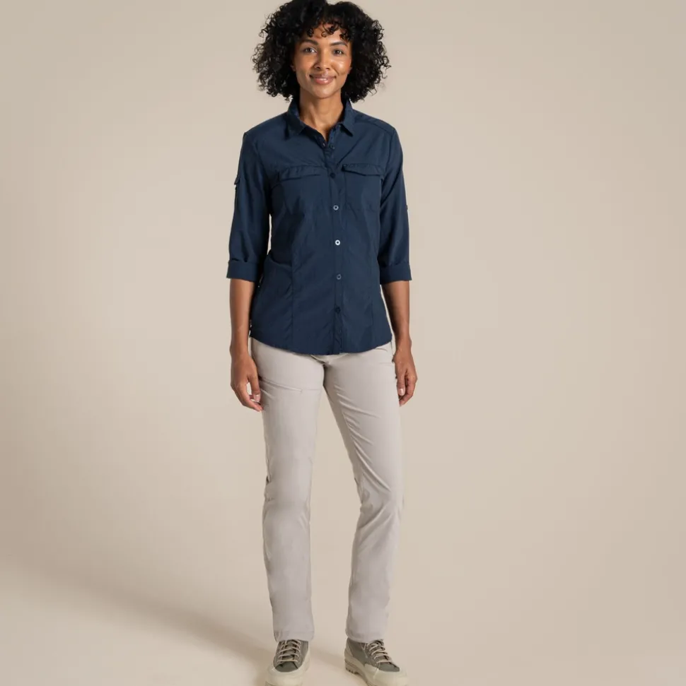 Damen NosiLife Adventure Langarmshirt III | Blue Navy