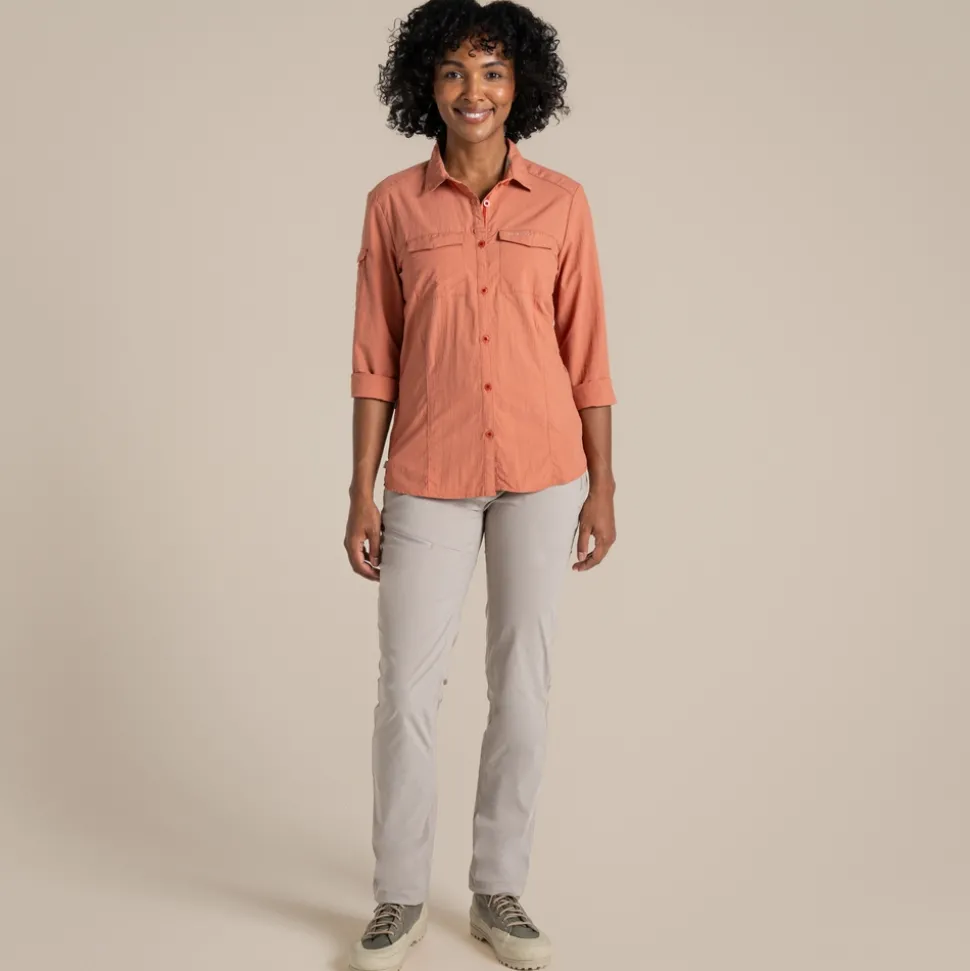 Damen NosiLife Adventure Langarmshirt III | Red Sandstone