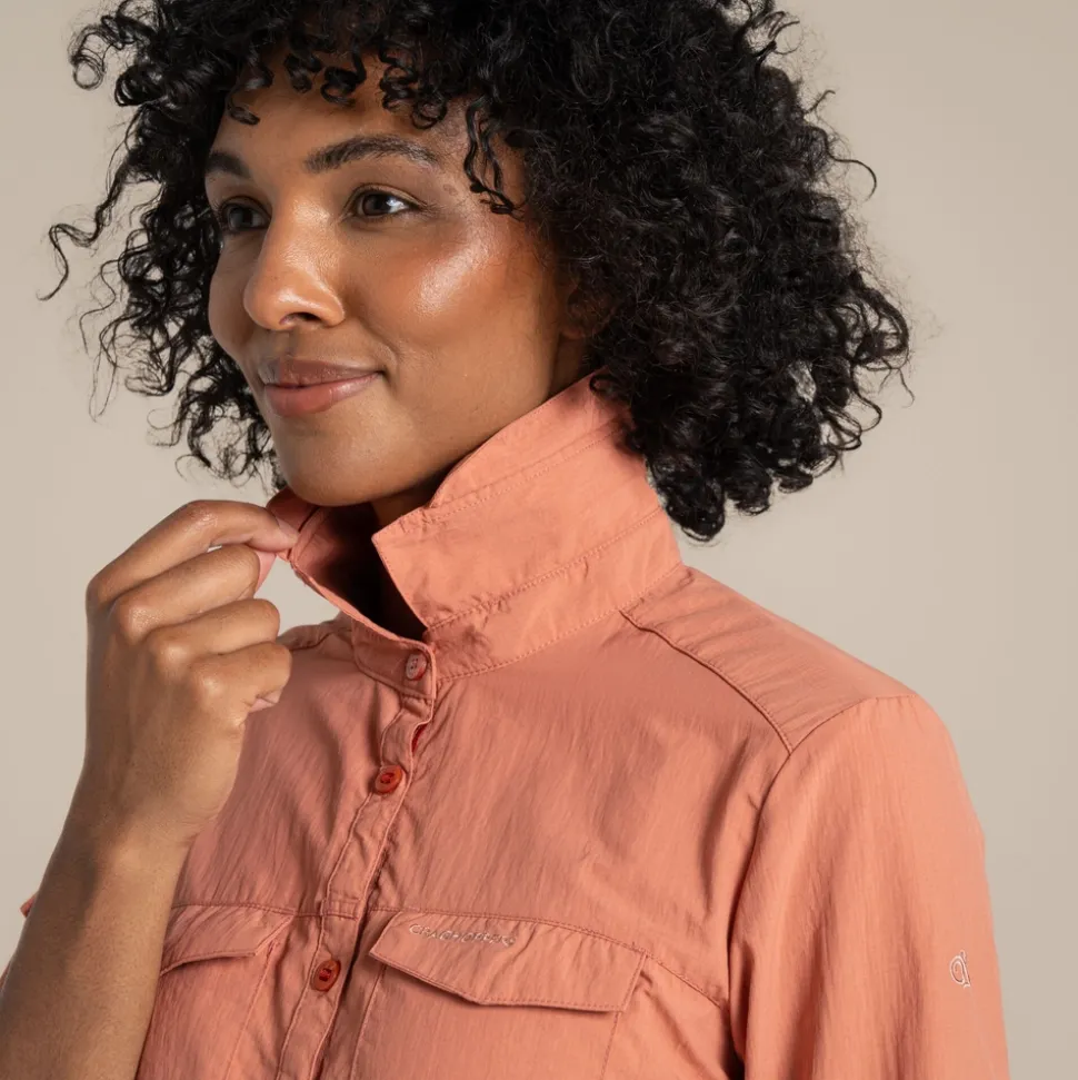 Damen NosiLife Adventure Langarmshirt III | Red Sandstone