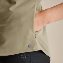 Damen-Kurzarmshirt „Expert Kiwi“. | Pebble