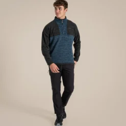 Esk-Fleecejacke mit halbem Reißverschluss für Herren | Blue Stone