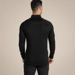 Expert Merino Half Zip Langarm-Baselayer II für Herren | Black