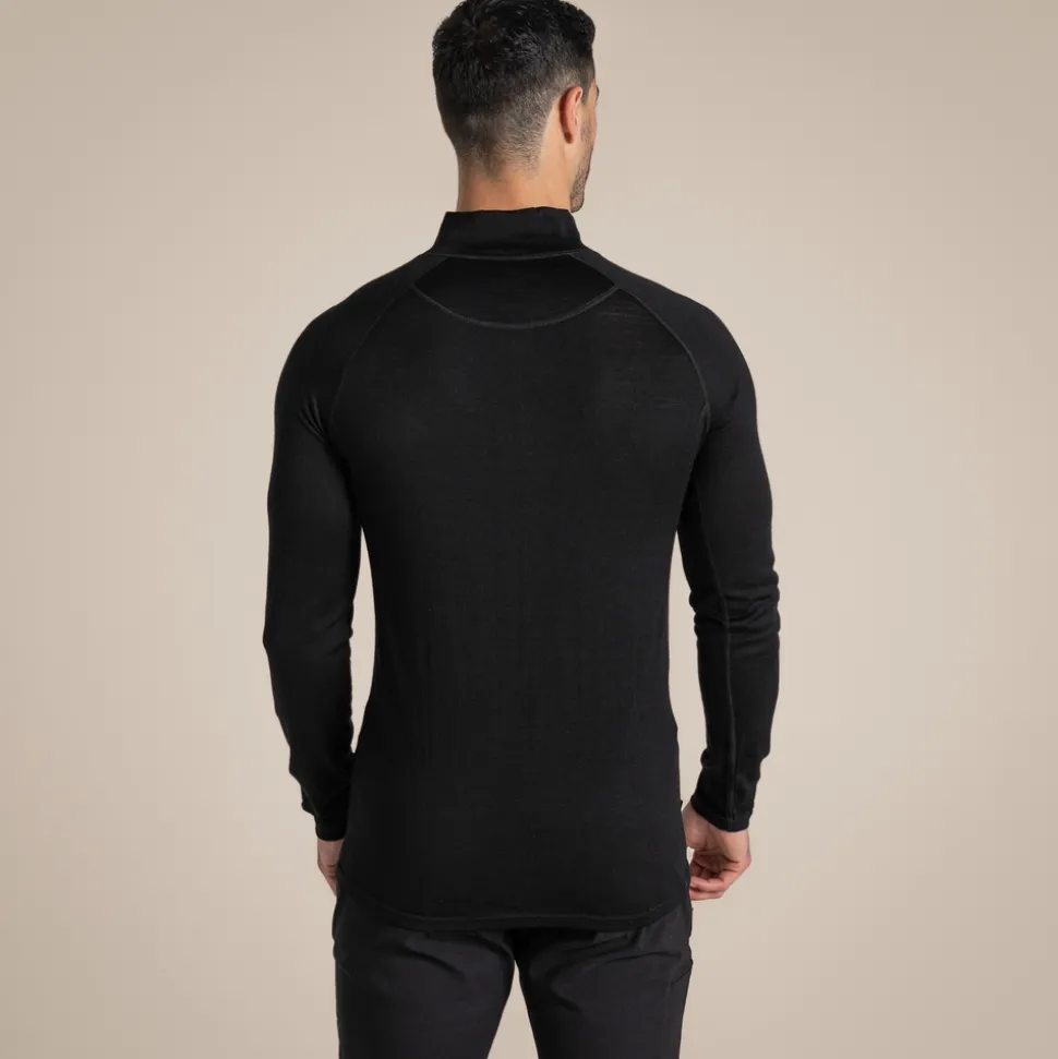 Expert Merino Half Zip Langarm-Baselayer II für Herren | Black