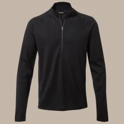 Expert Merino Half Zip Langarm-Baselayer II für Herren | Black