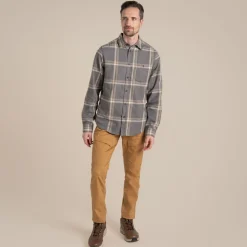 Gage Hemd mit langem Ärmel | Soft Grey Marl Check