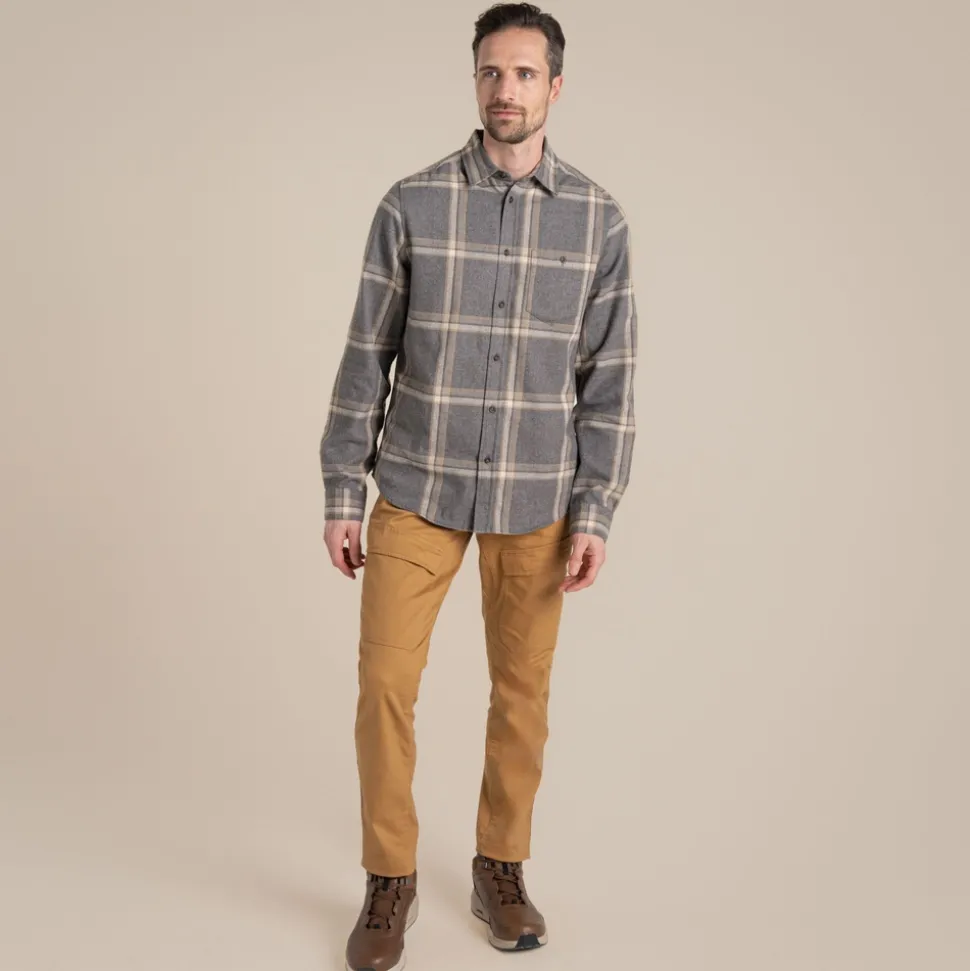 Gage Hemd mit langem Ärmel | Soft Grey Marl Check
