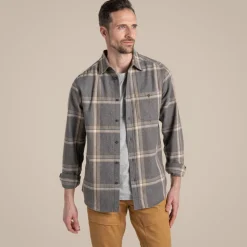 Gage Hemd mit langem Ärmel | Soft Grey Marl Check