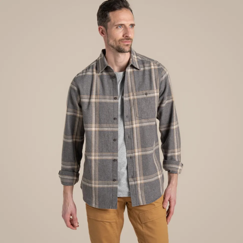 Gage Hemd mit langem Ärmel | Soft Grey Marl Check