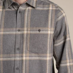 Gage Hemd mit langem Ärmel | Soft Grey Marl Check
