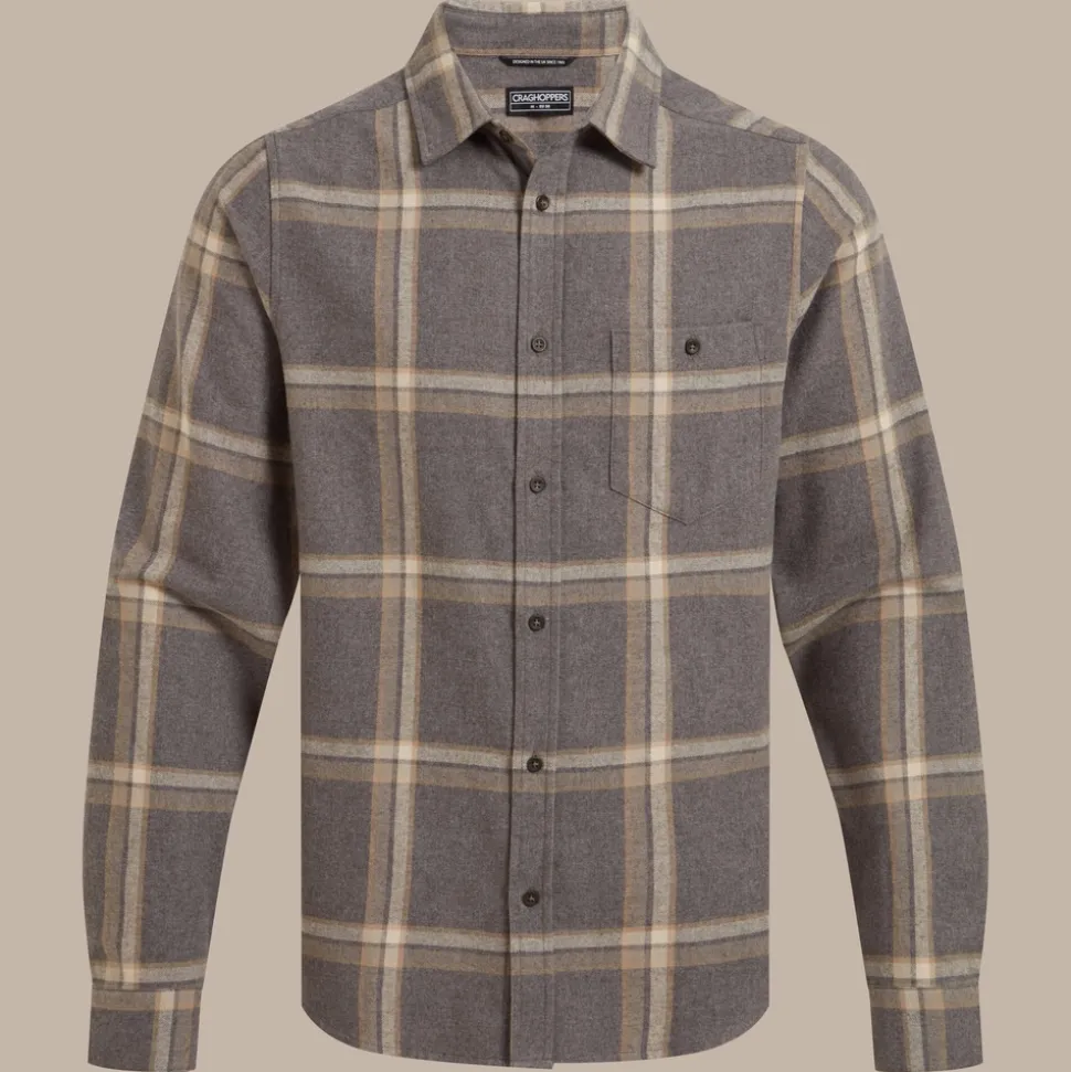 Gage Hemd mit langem Ärmel | Soft Grey Marl Check