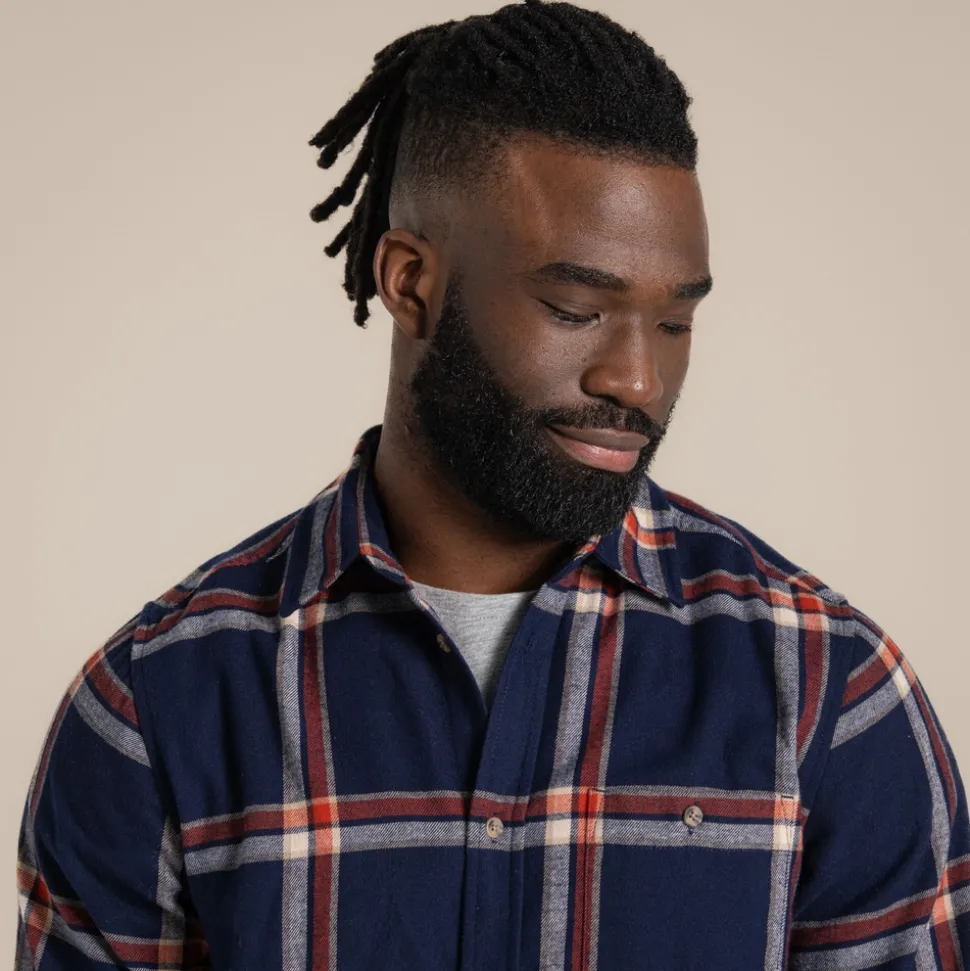 Gage Hemd mit langem Ärmel | Blue Navy Check