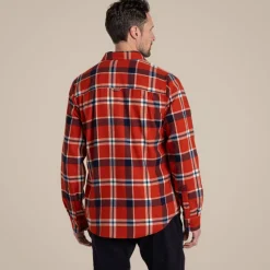 Gage Hemd mit langem Ärmel | Carnelian Orange Check