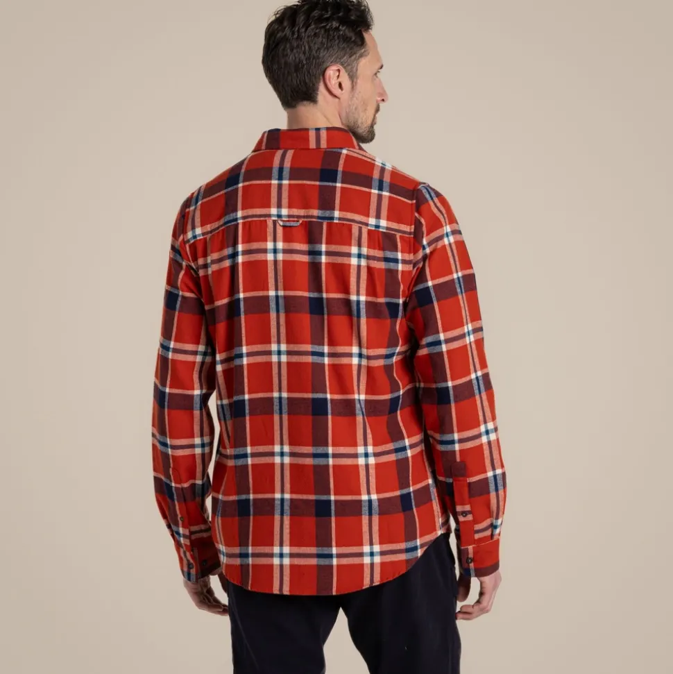 Gage Hemd mit langem Ärmel | Carnelian Orange Check