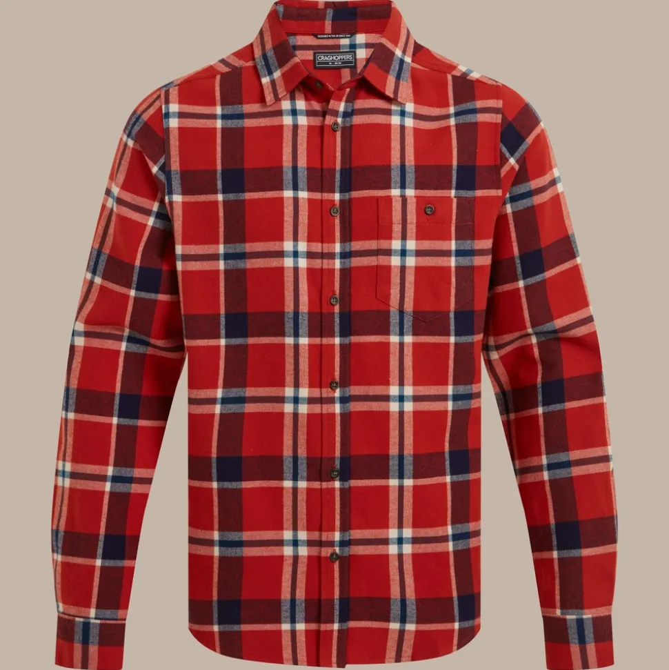 Gage Hemd mit langem Ärmel | Carnelian Orange Check