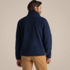 Hathers Half Zip Fleece für Herren | Blue Navy Print