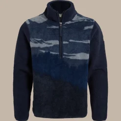 Hathers Half Zip Fleece für Herren | Blue Navy Print