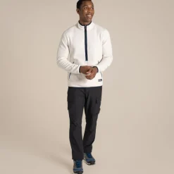 Herren CO2 Renu Fleece mit halbem Reißverschluss | Ecru / Tourmaline Blue