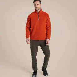 Herren Karlton Fleece mit halbem Reißverschluss | Carnelian Orange