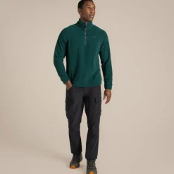 Herren Karlton Fleece mit halbem Reißverschluss | Dark Viridian